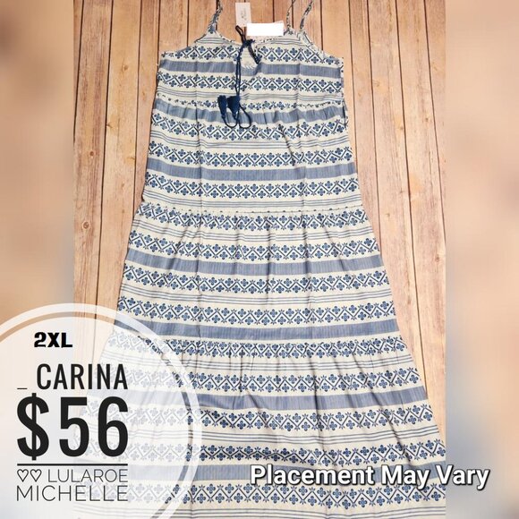 LuLaRoe Resort Carina Tiered Maxi Dress NWT 2xl - Picture 2 of 8